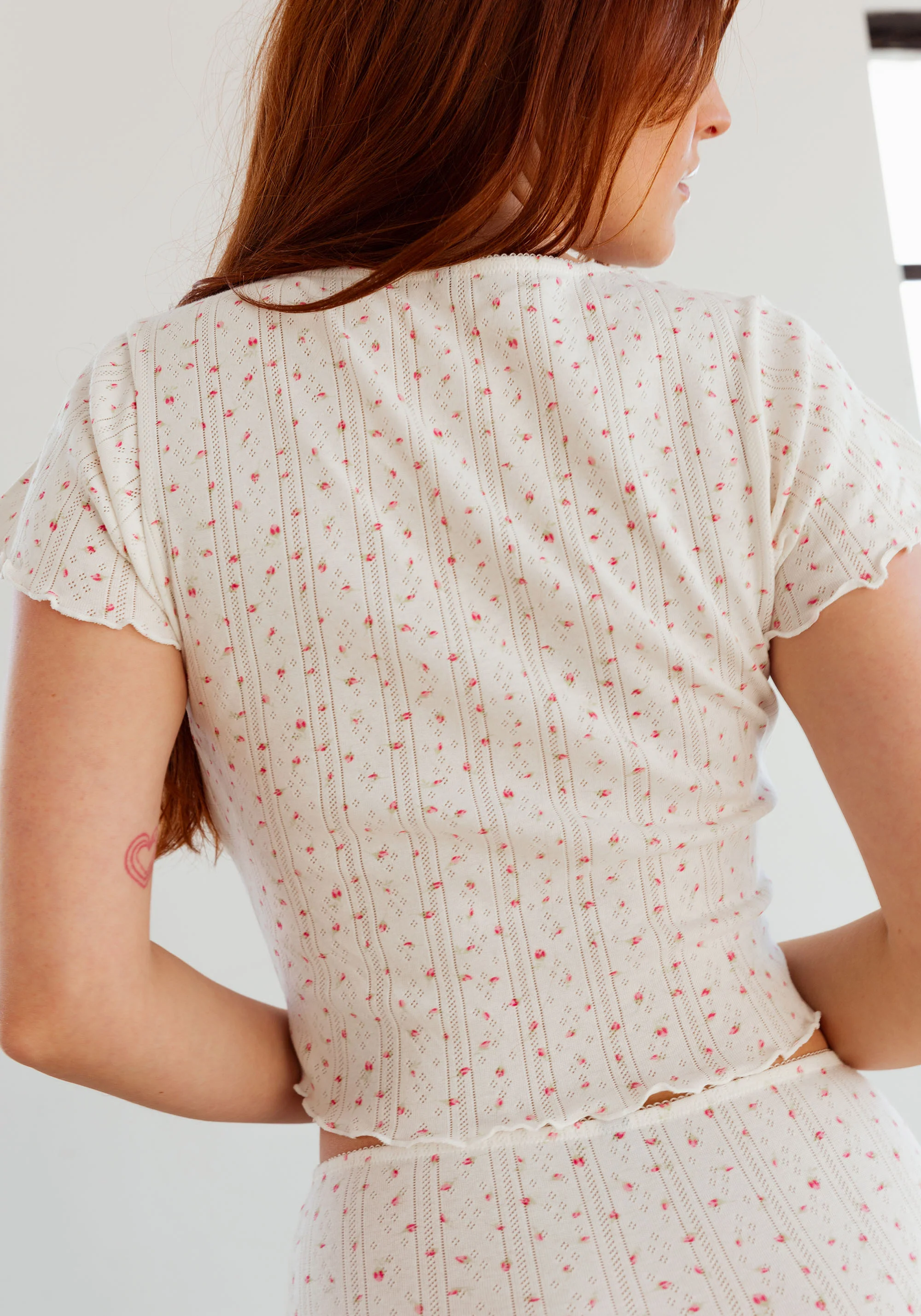 dream cotton pointelle crop top - Image 4
