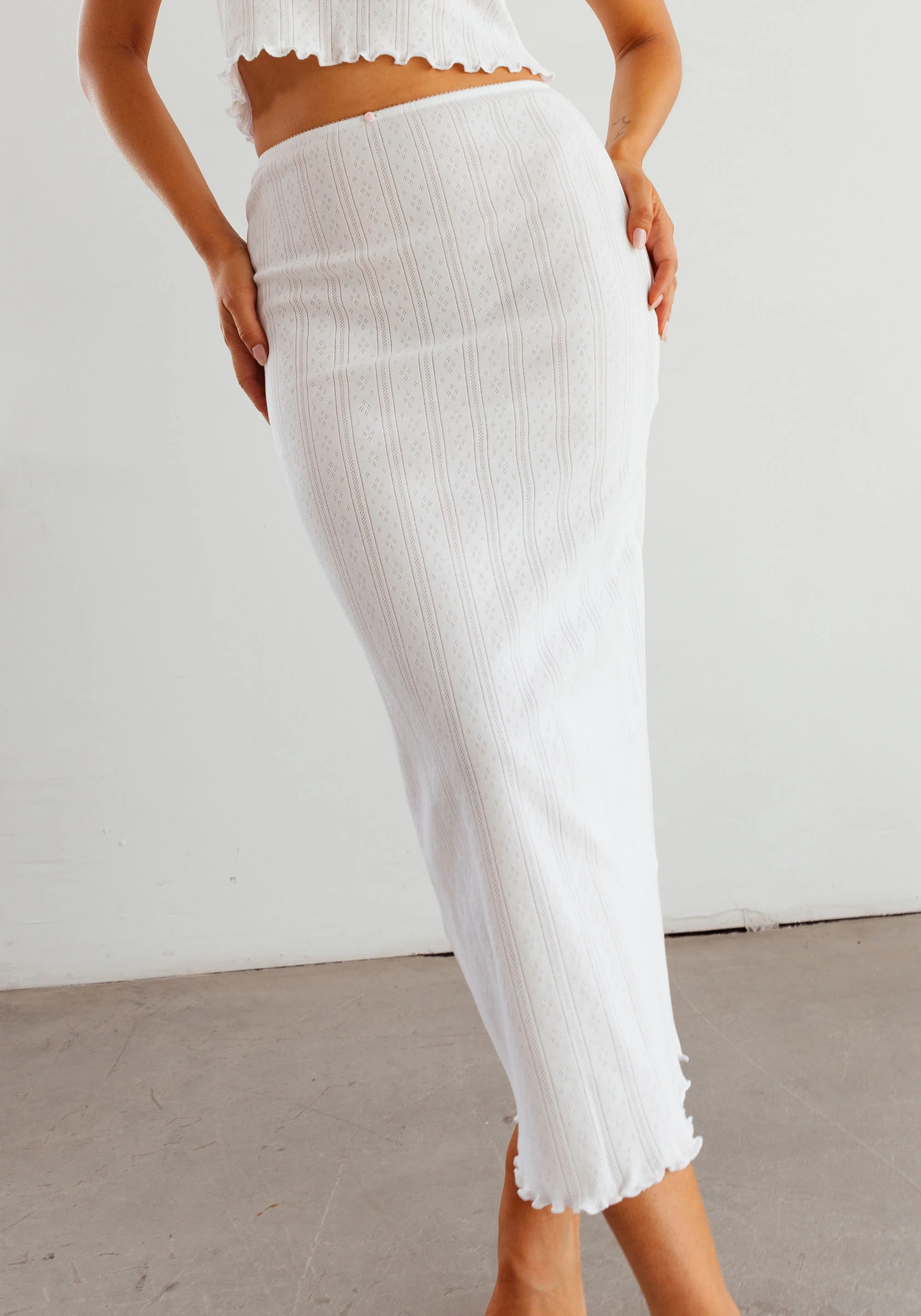 dream cotton pointelle midi skirt - Image 2